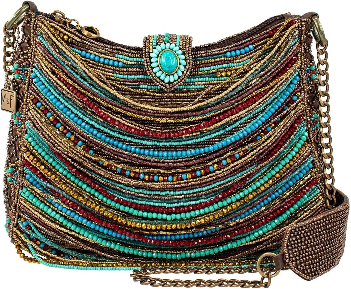 Mary Frances Confetti Sway with Me Beaded Crossbody Handbag – Boho Chic Purse with Vibrant Color Pop, Multicolor