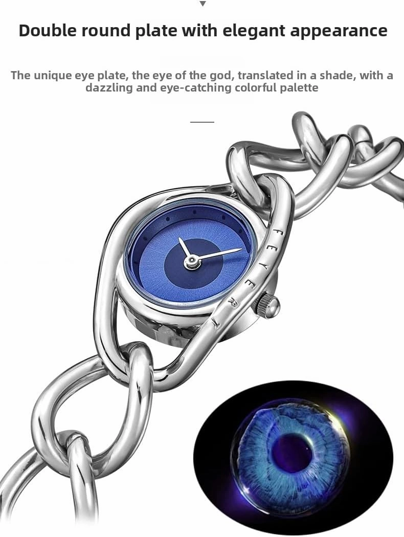 MASTOP Unique Bracelet Watches for Women – Small Gold Watch with Eye Dial, Dainty Luxury Cool Watch, Cute Jewelry Timepiece