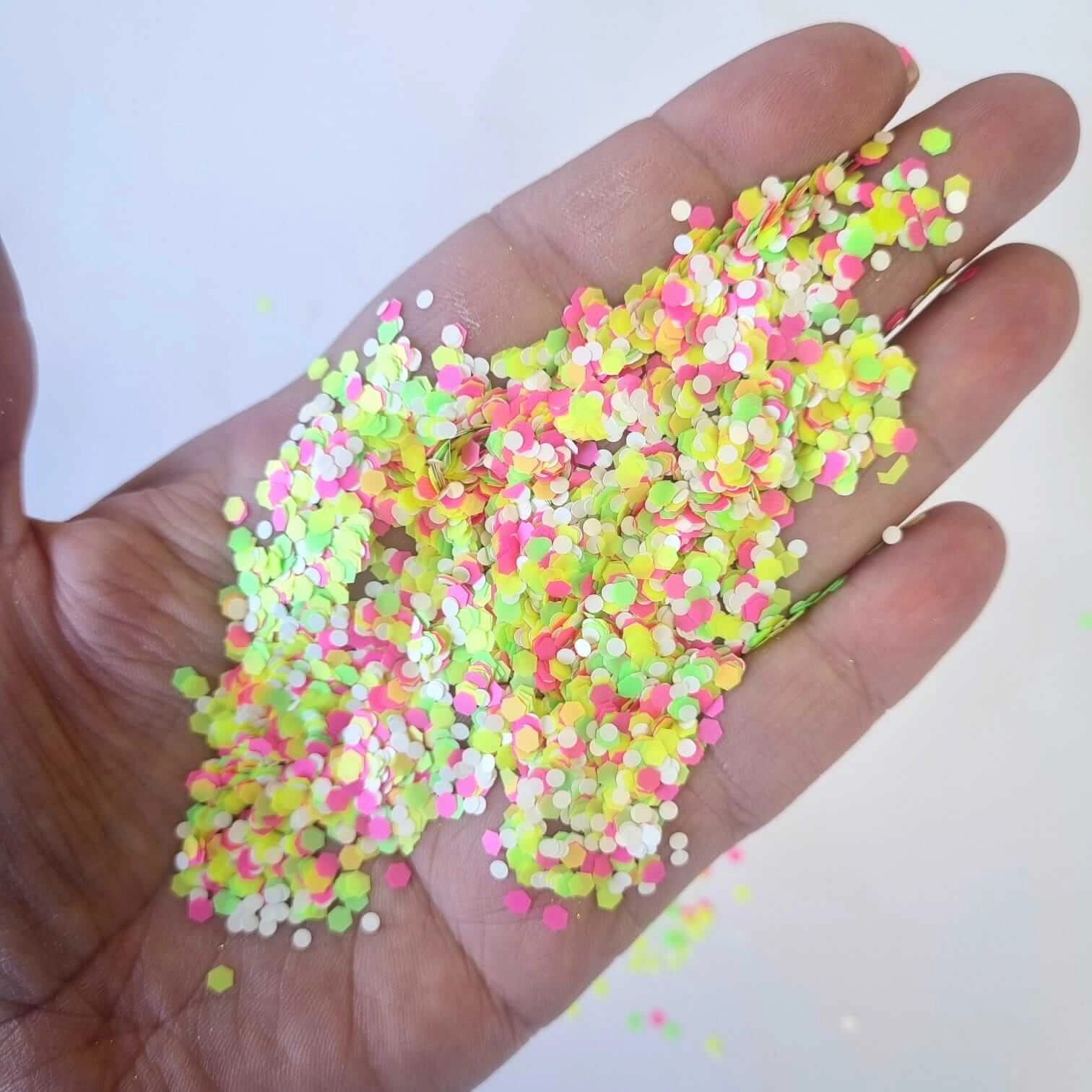Matt Neon Dotty & Hex Bloom Glitter: Trippy