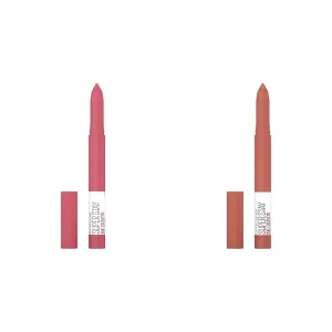 MAYBELLINE Super Stay Ink Crayon Matte Longwear Lipstick Makeup, 145 Break The Ceiling & Reach High Rosey Mauve, 0.04 oz & 1 Count