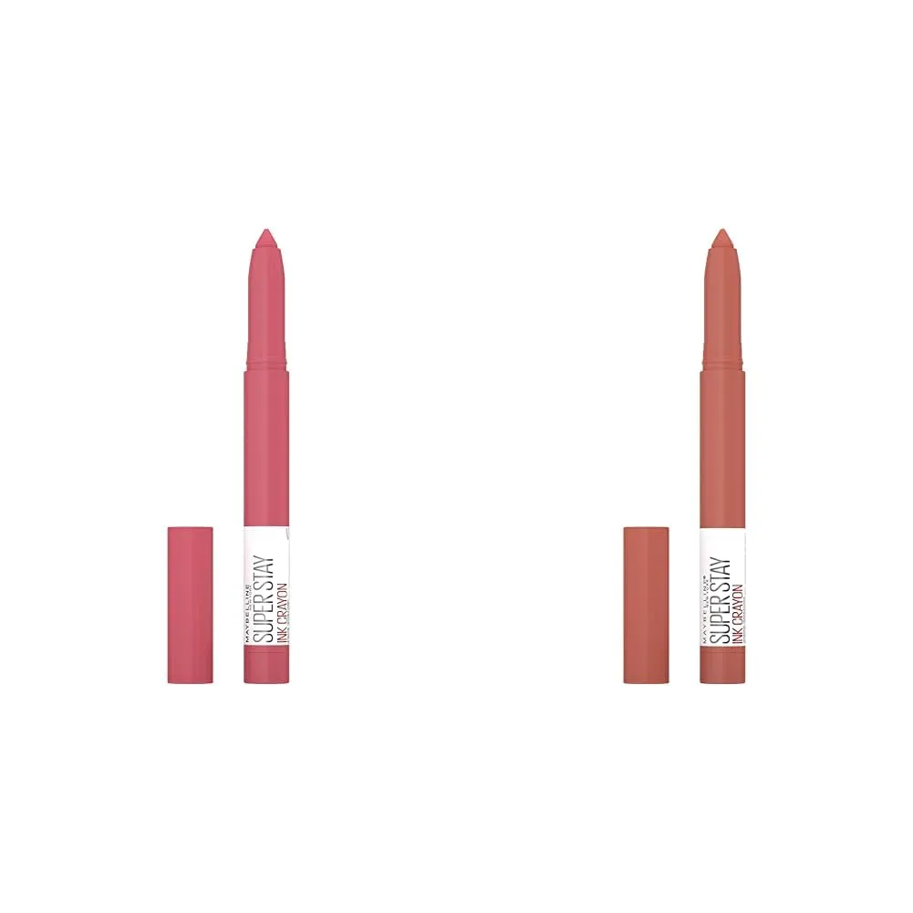 MAYBELLINE Super Stay Ink Crayon Matte Longwear Lipstick Makeup, 145 Break The Ceiling & Reach High Rosey Mauve, 0.04 oz & 1 Count