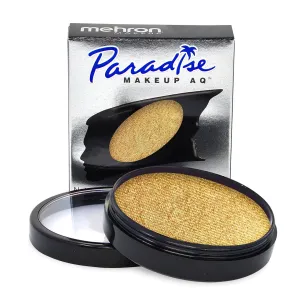 Mehron Makeup Paradise FX Makeup Pro Size | Stage & Screen, Face & Body Painting, Special FX, Beauty, Cosplay, and Halloween | Water Activated Face Paint & Body Paint 1.4 oz (40 g) (Metallic Gold)