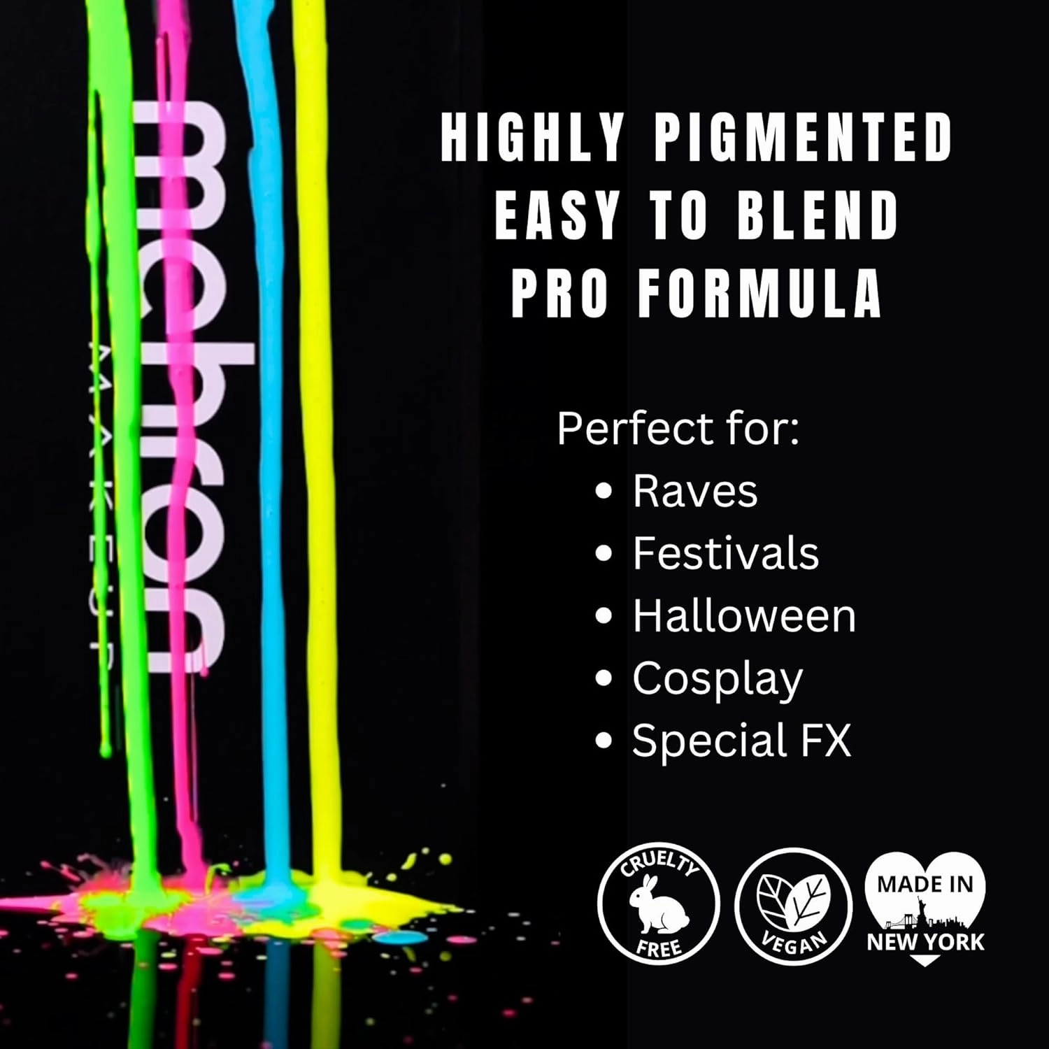 Mehron Makeup Paradise FX Makeup Pro Size | Stage & Screen, Face & Body Painting, Special FX, Beauty, Cosplay, and Halloween | Water Activated Face Paint & Body Paint 1.4 oz (40 g) (Neon Red/Pink UV)