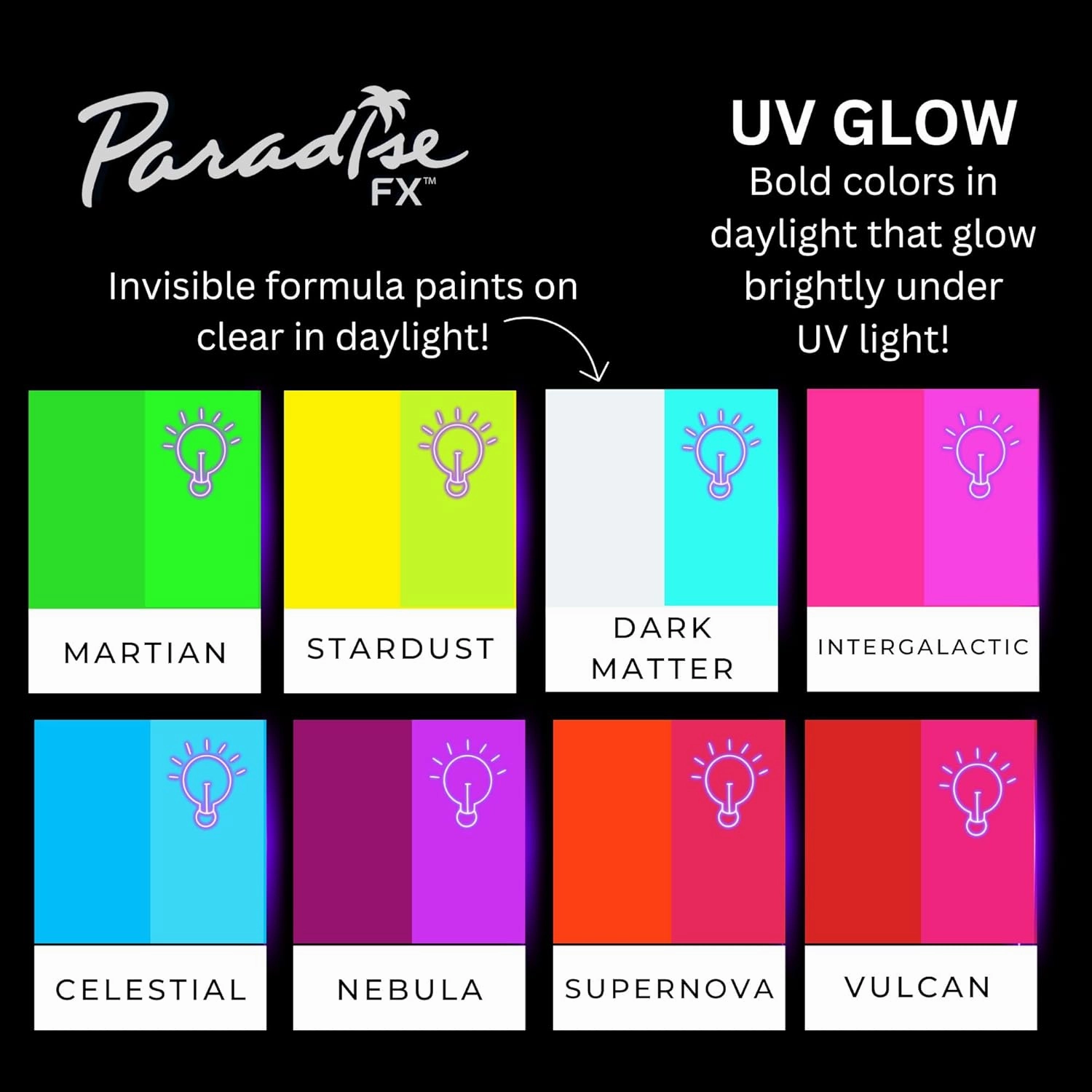 Mehron Makeup Paradise FX Makeup Pro Size | Stage & Screen, Face & Body Painting, Special FX, Beauty, Cosplay, and Halloween | Water Activated Face Paint & Body Paint 1.4 oz (40 g) (Neon Red/Pink UV)