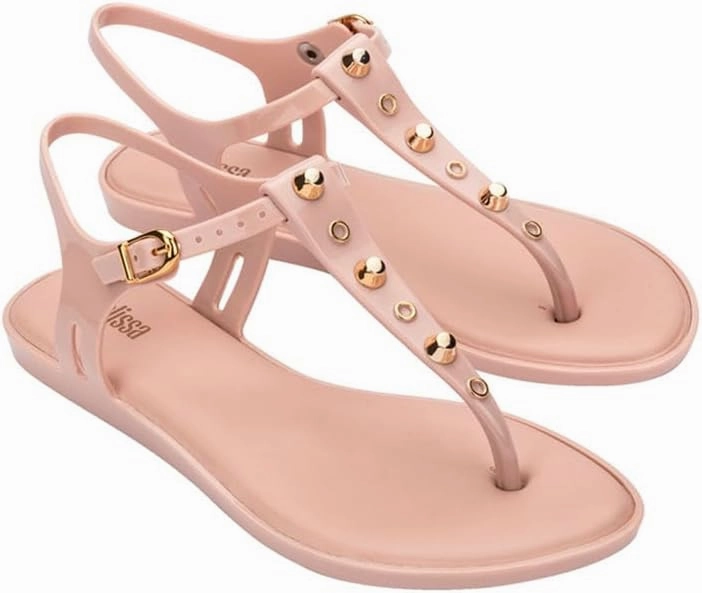 Melissa Solar Stud Jelly Sandals for Women- Women's Jelly Shoes with Metallic Studs, T-Strap Women's Sandals, Women's Fashion