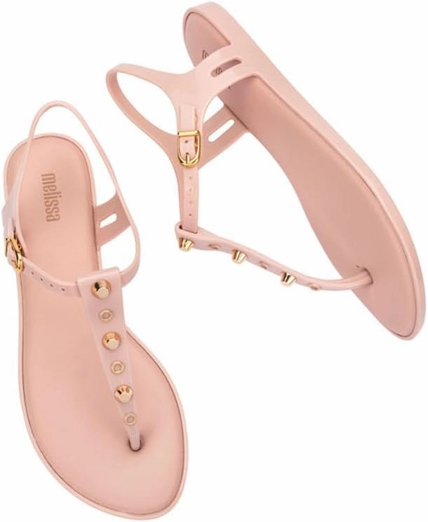 Melissa Solar Stud Jelly Sandals for Women- Women's Jelly Shoes with Metallic Studs, T-Strap Women's Sandals, Women's Fashion
