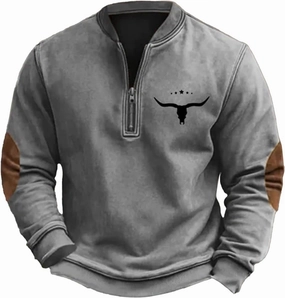 Men's Sweater 1/4 Zip Up Sweatshirt Funny 3D Pattern Stand Collar Pullover Sweaters Vintage Graphic Knit Print Polos