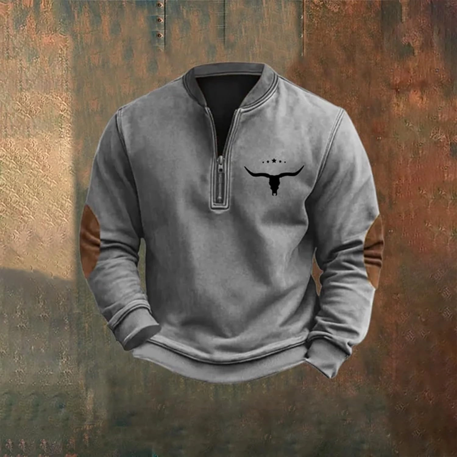 Men's Sweater 1/4 Zip Up Sweatshirt Funny 3D Pattern Stand Collar Pullover Sweaters Vintage Graphic Knit Print Polos