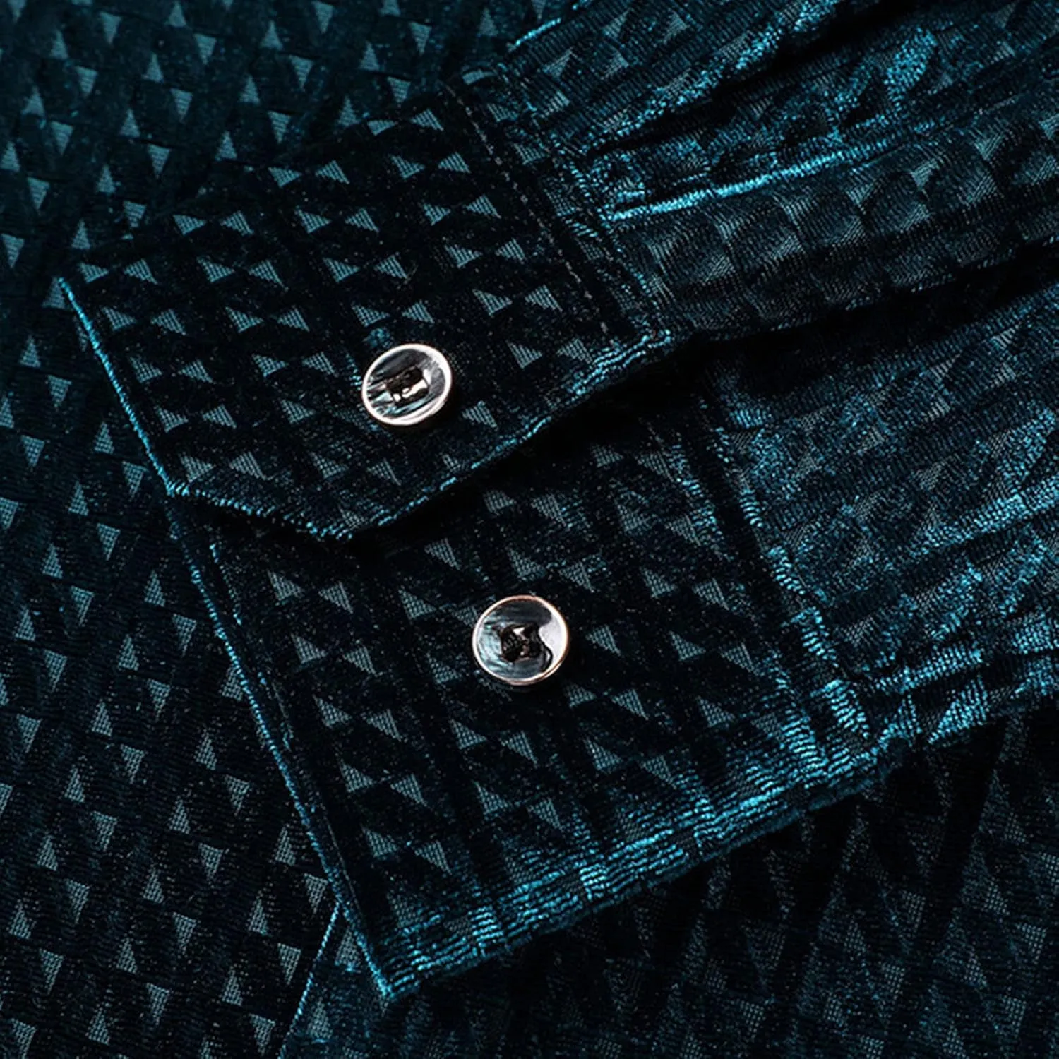 Men's Business Casual Velvet Long Sleeve Shirt Snap Buttons Vintage Shirt Suede Stretch Shirt Classic Ribbed