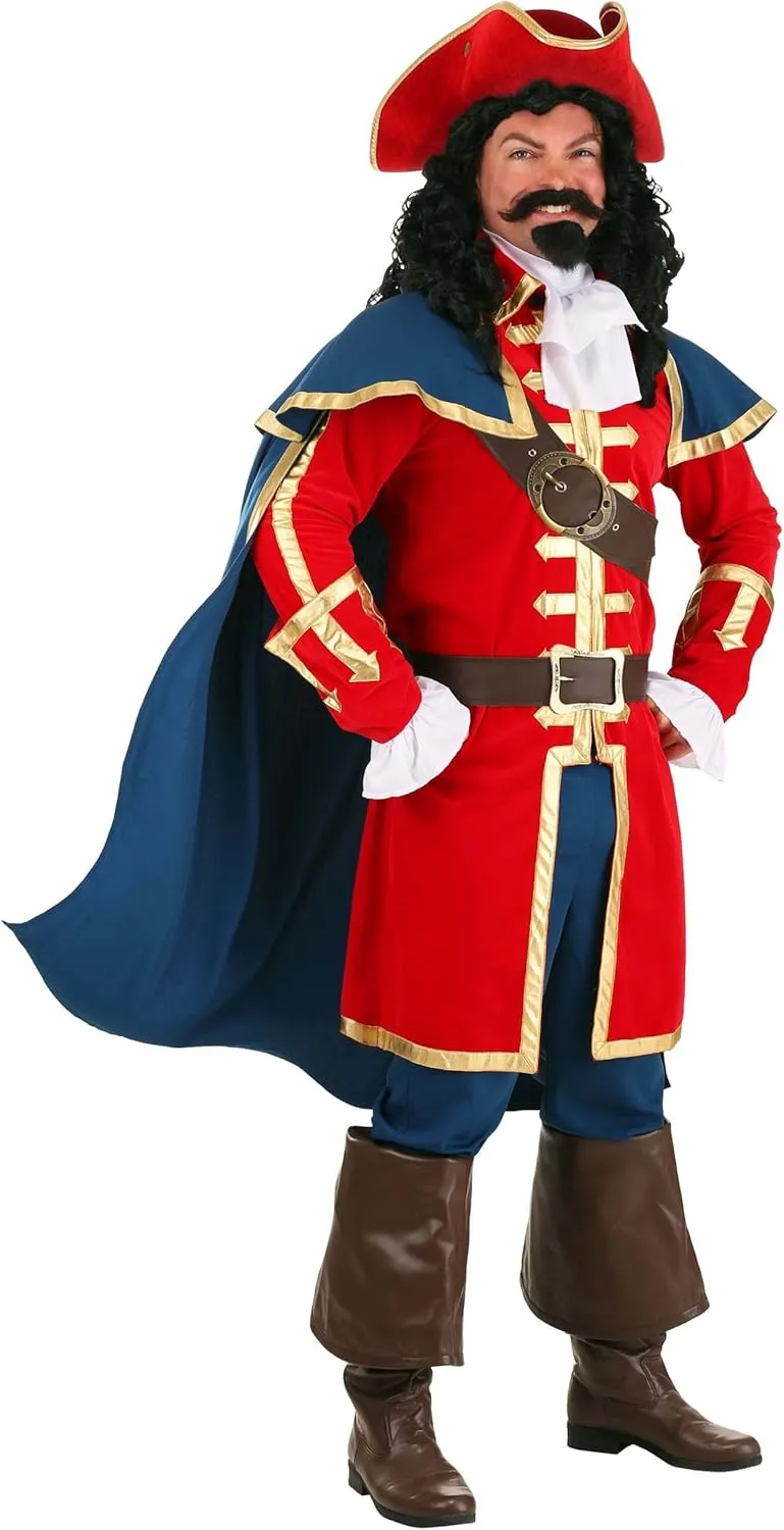 Mens Deluxe Rum Buccaneer Costume | Adult Pirate Mascot | Pirate Outfit With Cape and Jacket For Halloween