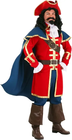 Mens Deluxe Rum Buccaneer Costume | Adult Pirate Mascot | Pirate Outfit With Cape and Jacket For Halloween