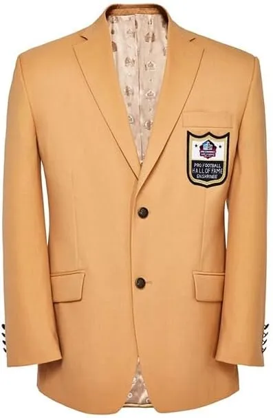 Men’s Pro Football Hall of Fame Gold Blazer – Classic Tailored Jacket