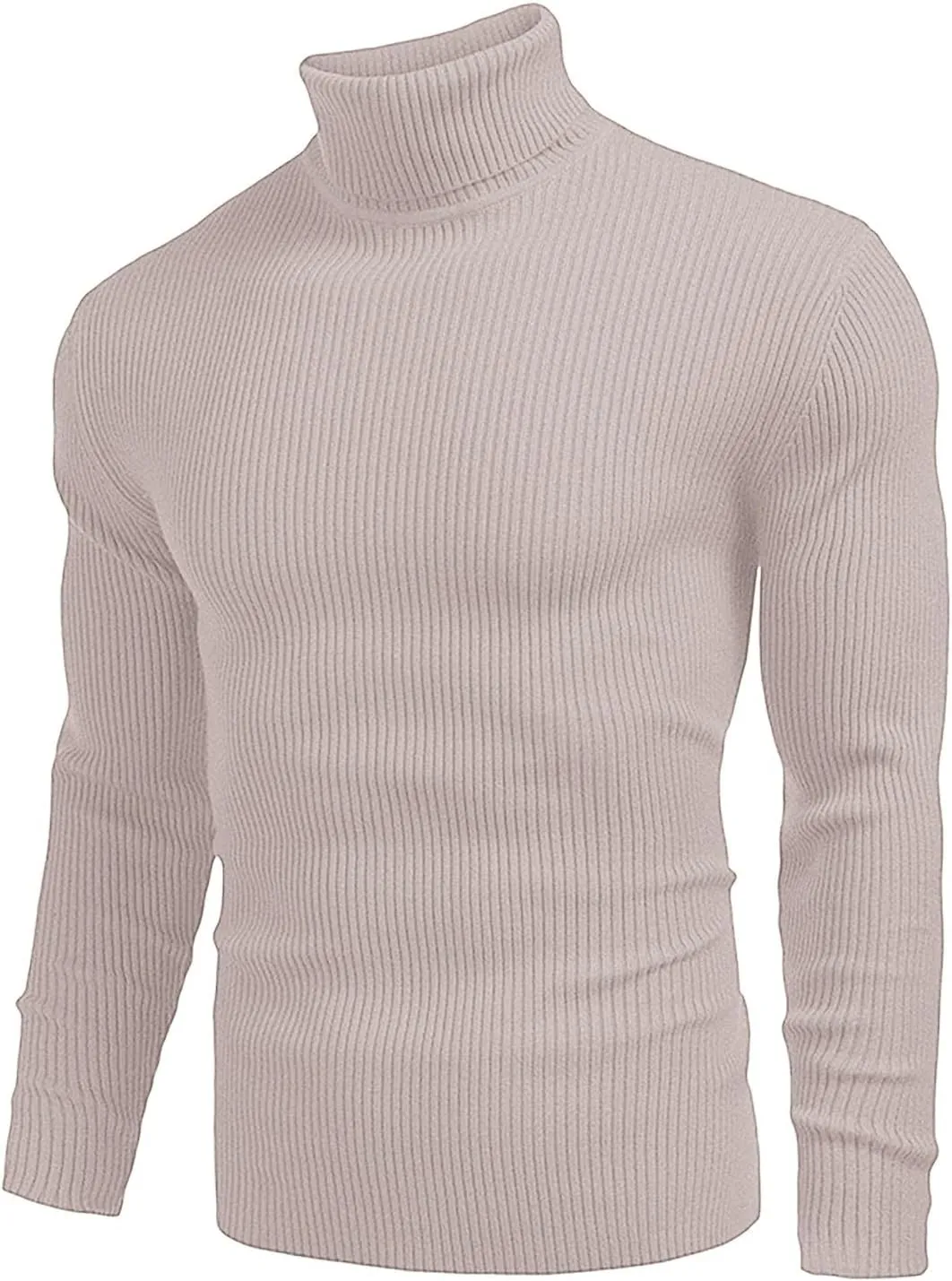Mens Slim Fit Turtleneck Sweater Basic Long Sleeve Solid T-Shirt Thermal Casual Knitted Turtle Neck Pullover Sweater