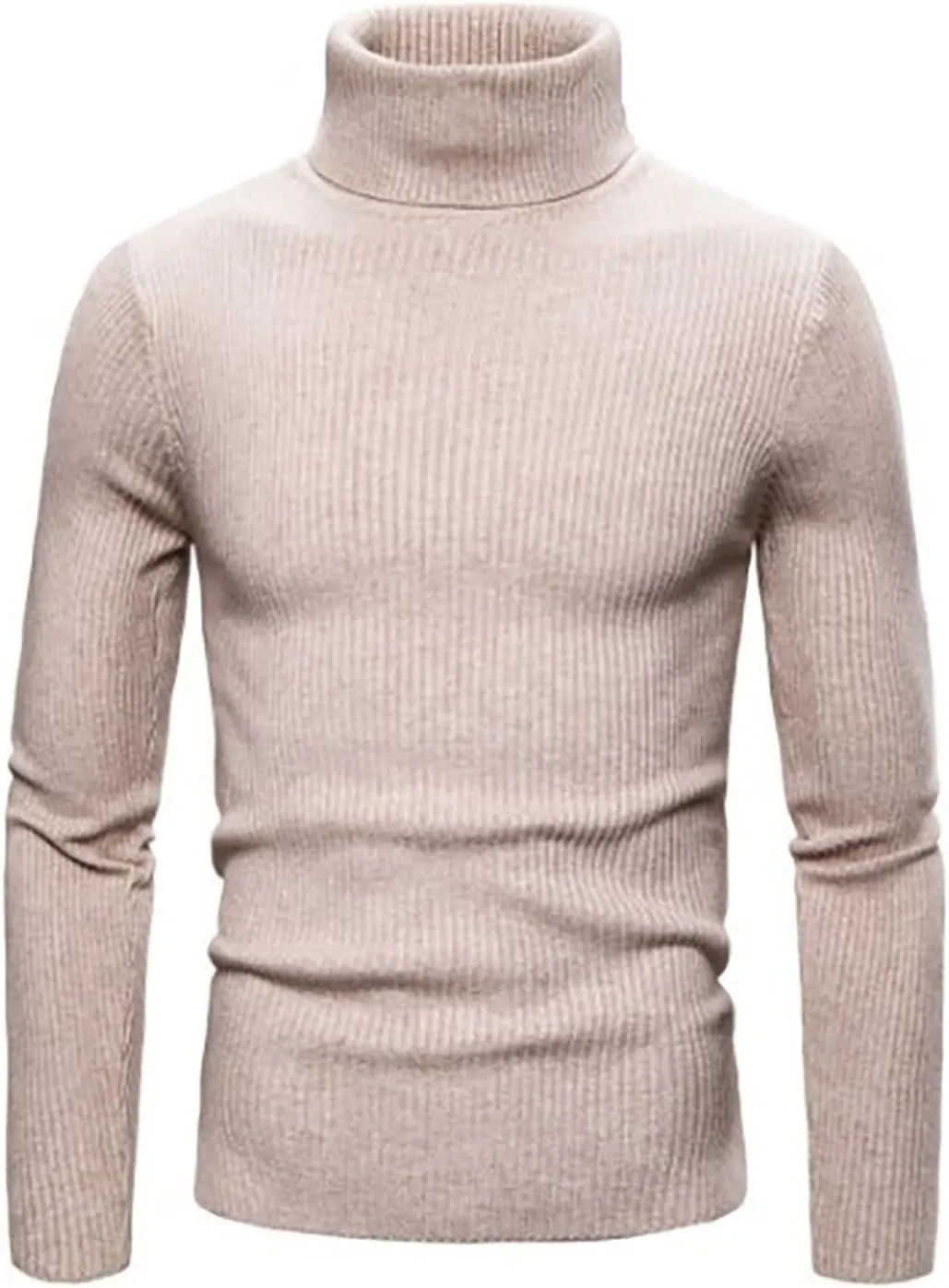 Mens Slim Fit Turtleneck Sweater Basic Long Sleeve Solid T-Shirt Thermal Casual Knitted Turtle Neck Pullover Sweater