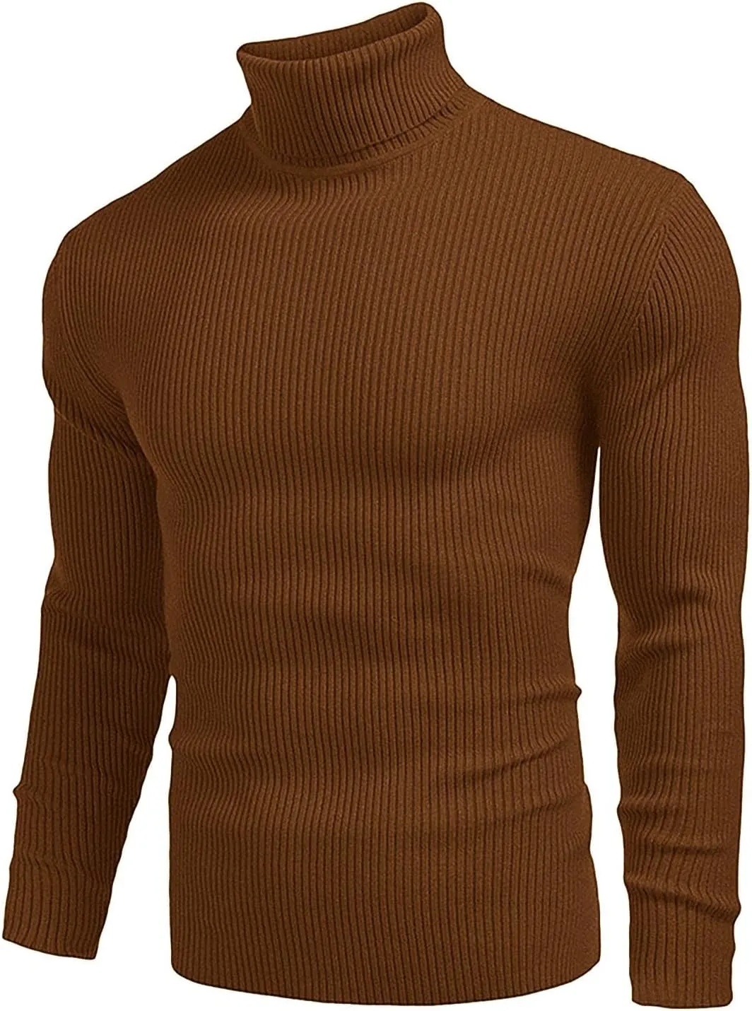 Mens Slim Fit Turtleneck Sweater Basic Long Sleeve Solid T-Shirt Thermal Casual Knitted Turtle Neck Pullover Sweater