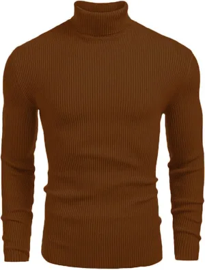 Mens Slim Fit Turtleneck Sweater Basic Long Sleeve Solid T-Shirt Thermal Casual Knitted Turtle Neck Pullover Sweater