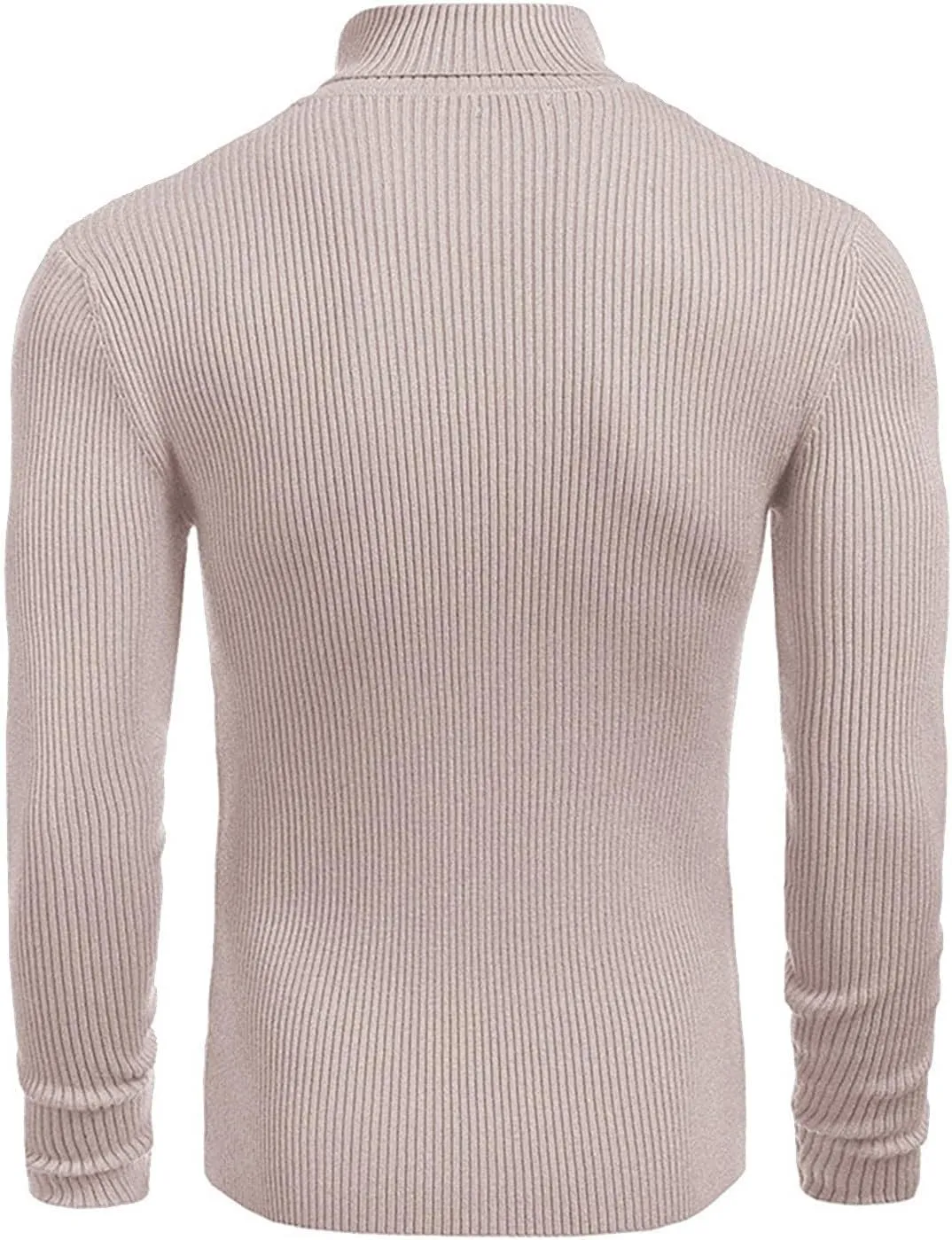 Mens Slim Fit Turtleneck Sweater Basic Long Sleeve Solid T-Shirt Thermal Casual Knitted Turtle Neck Pullover Sweater