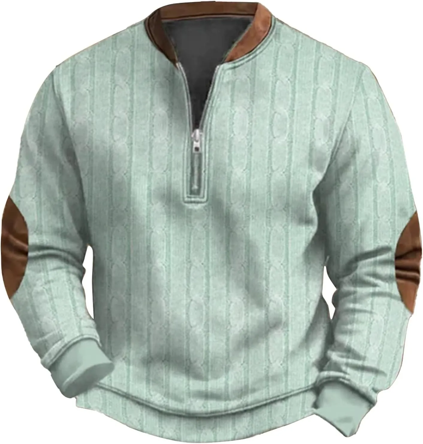 Men's Sweater 1/4 Zip Up Sweatshirt Funny 3D Pattern Stand Collar Pullover Sweaters Vintage Graphic Knit Print Polos