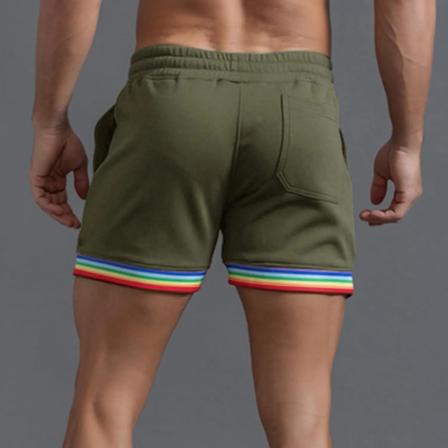 Men's Swim Trunks Three Shorts Quarter Quick Beach Pants Swim Men's Plain Dry Men's Swimwear Bathing Suit Swimming