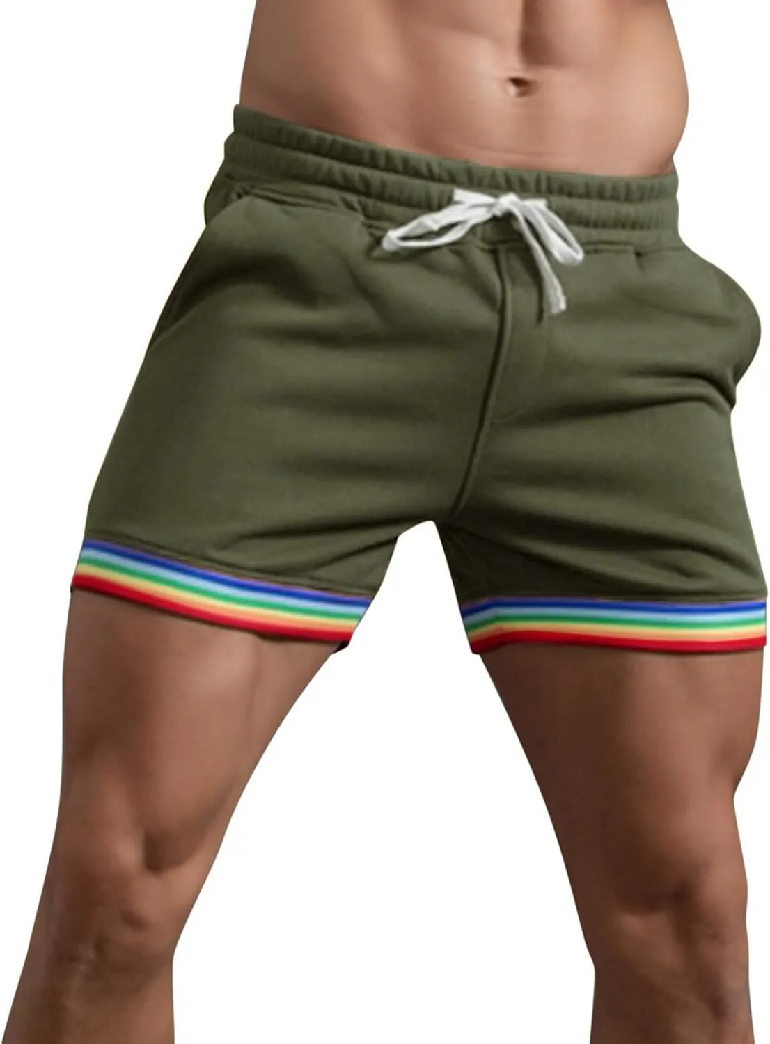 Men's Swim Trunks Three Shorts Quarter Quick Beach Pants Swim Men's Plain Dry Men's Swimwear Bathing Suit Swimming