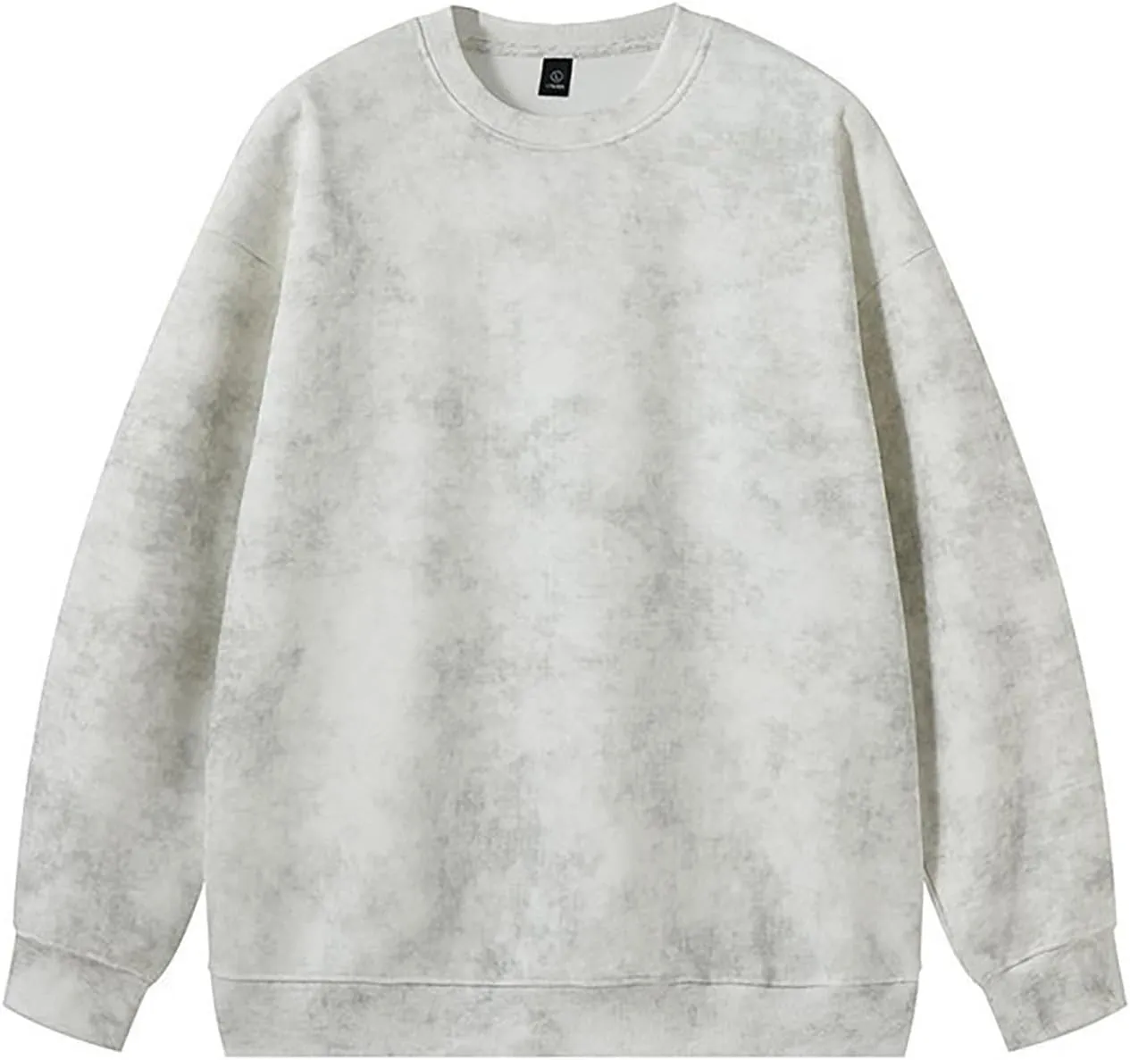 Mens Tie Dye Crew Neck Sweatshirt Wash Long Sleeve Casual Stylish Pullover Streetwear Loose Gym Workout Sweatshirt