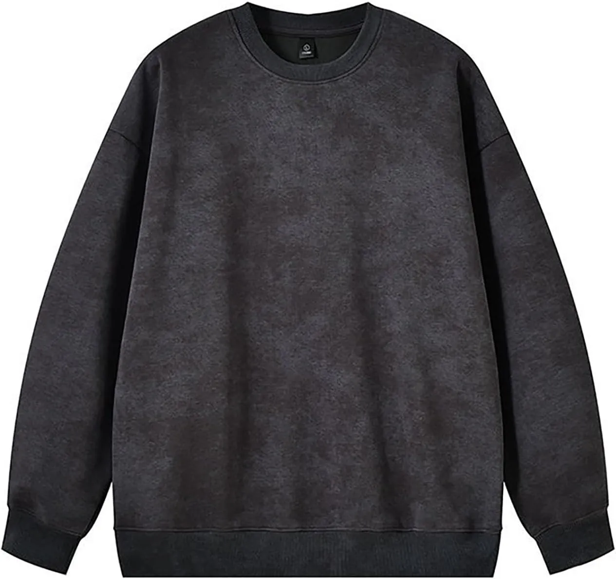 Mens Tie Dye Crew Neck Sweatshirt Wash Long Sleeve Casual Stylish Pullover Streetwear Loose Gym Workout Sweatshirt