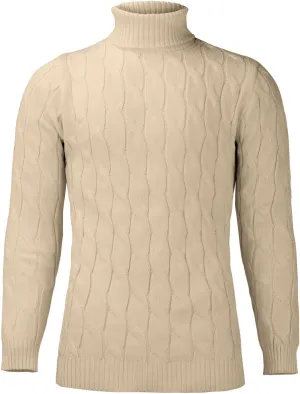 Mens Turtleneck Sweater Basic Long Sleeve Slim Fit Solid T-Shirt Fall Winter Casual Twisted Knitted Pullover Sweater