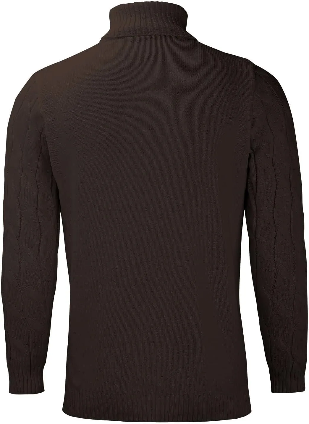 Mens Turtleneck Sweater Basic Long Sleeve Slim Fit Solid T-Shirt Fall Winter Casual Twisted Knitted Pullover Sweater