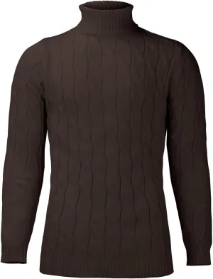 Mens Turtleneck Sweater Basic Long Sleeve Slim Fit Solid T-Shirt Fall Winter Casual Twisted Knitted Pullover Sweater