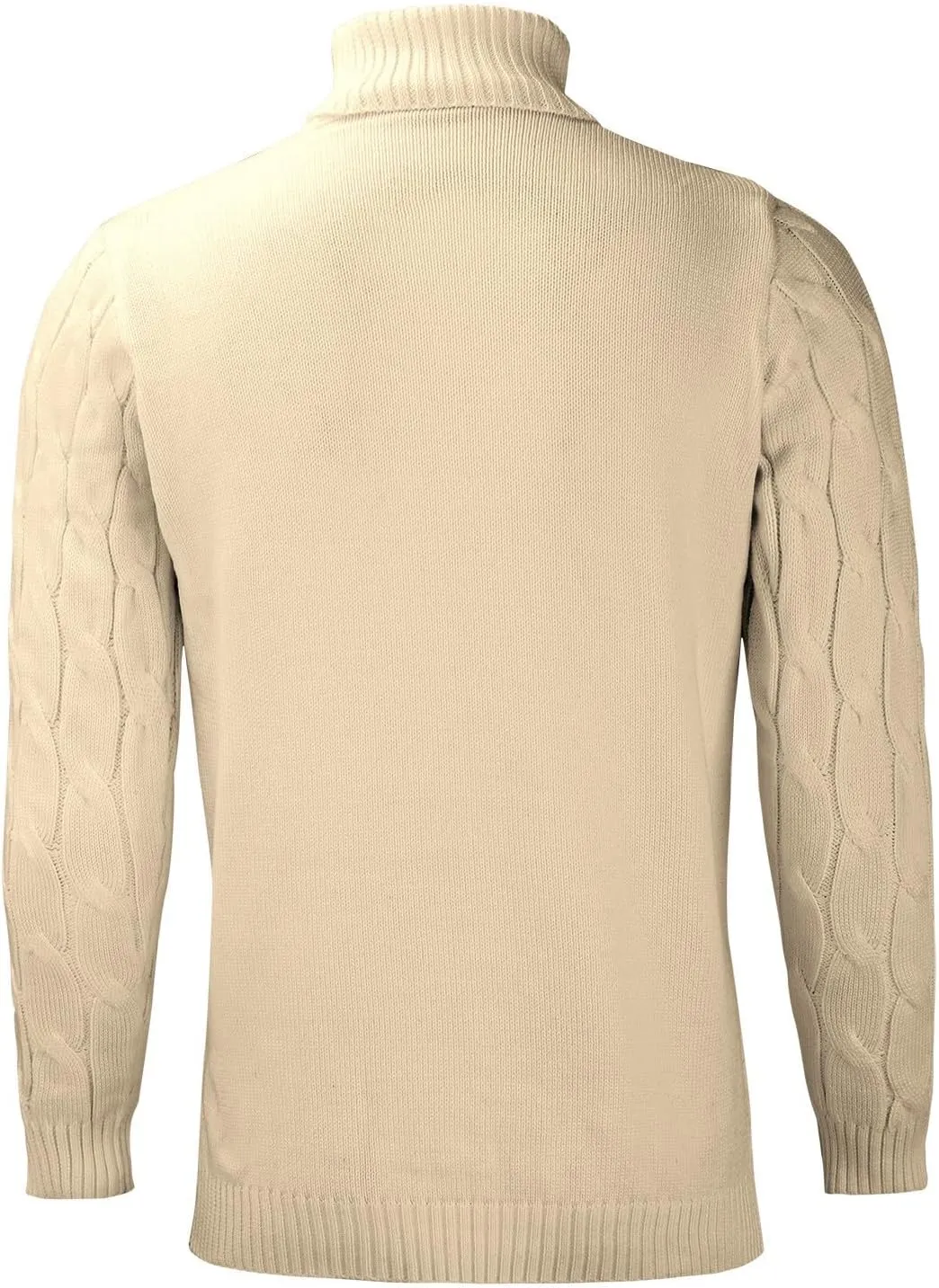 Mens Turtleneck Sweater Basic Long Sleeve Slim Fit Solid T-Shirt Fall Winter Casual Twisted Knitted Pullover Sweater