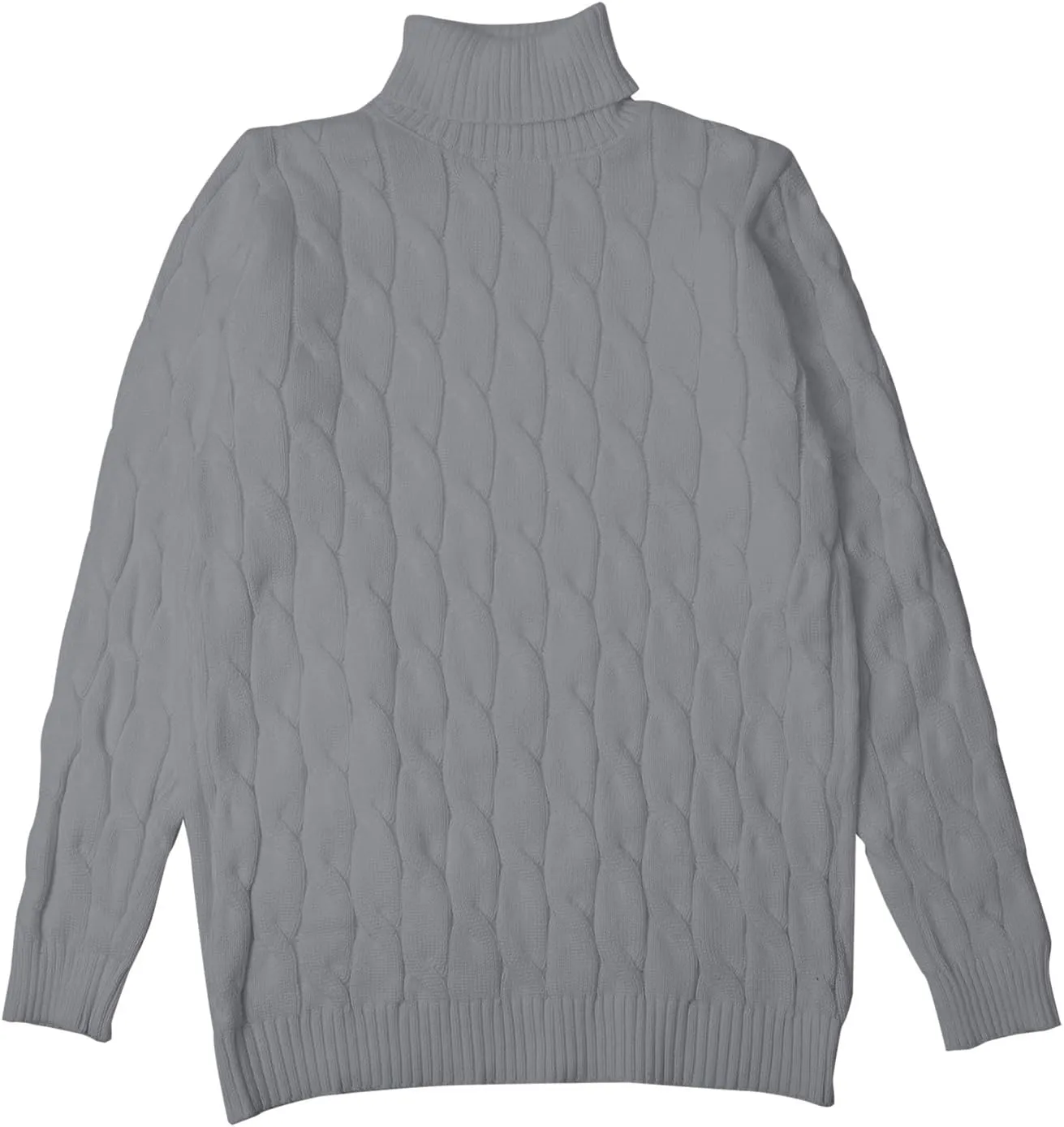 Mens Turtleneck Sweater Basic Long Sleeve Slim Fit Solid T-Shirt Fall Winter Casual Twisted Knitted Pullover Sweater