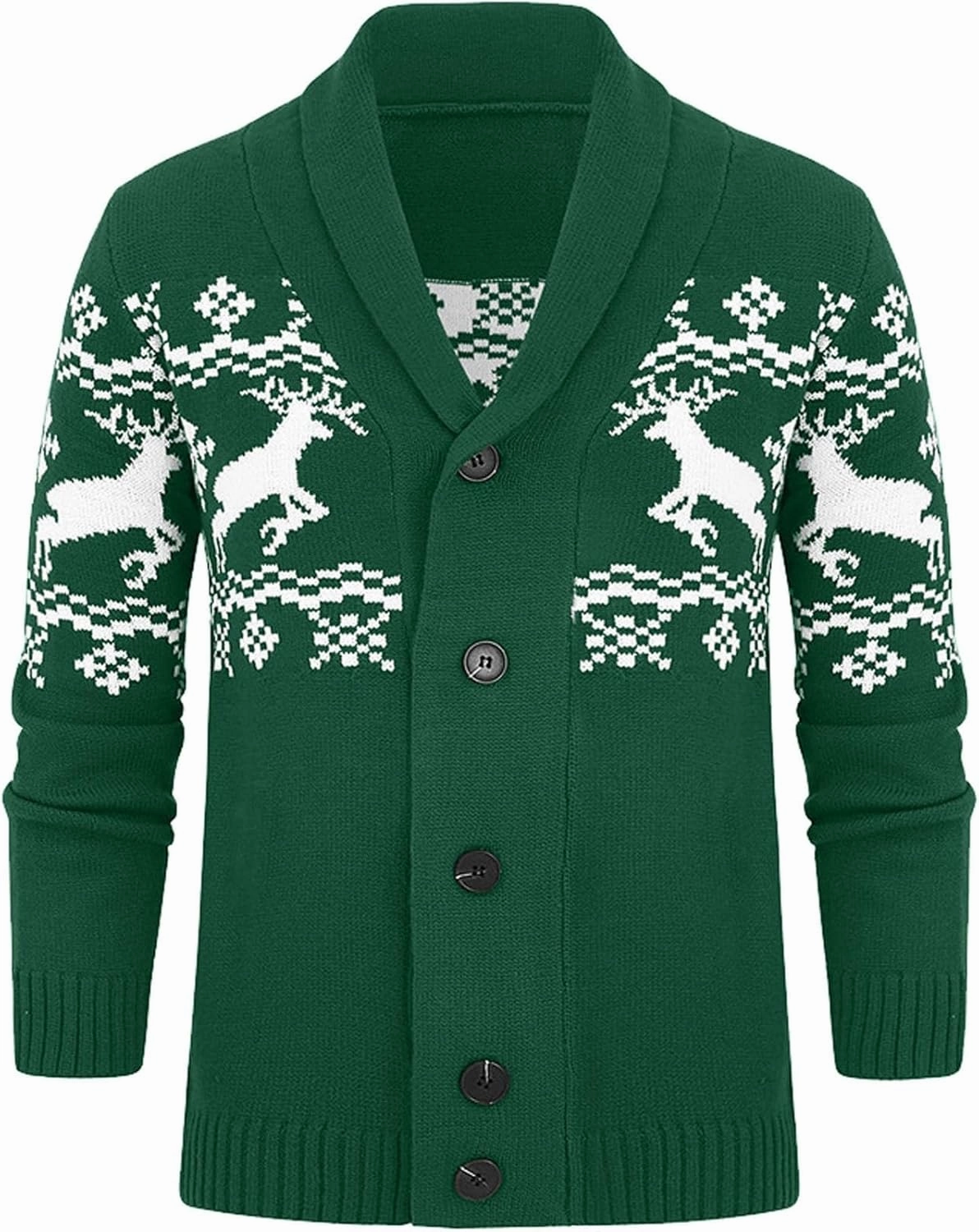 Mens Cardigan Sweaters with Buttons Long Sleeve Shawl Collar Christmas Knit Sweater Casual Xmas Holiday Sweaters