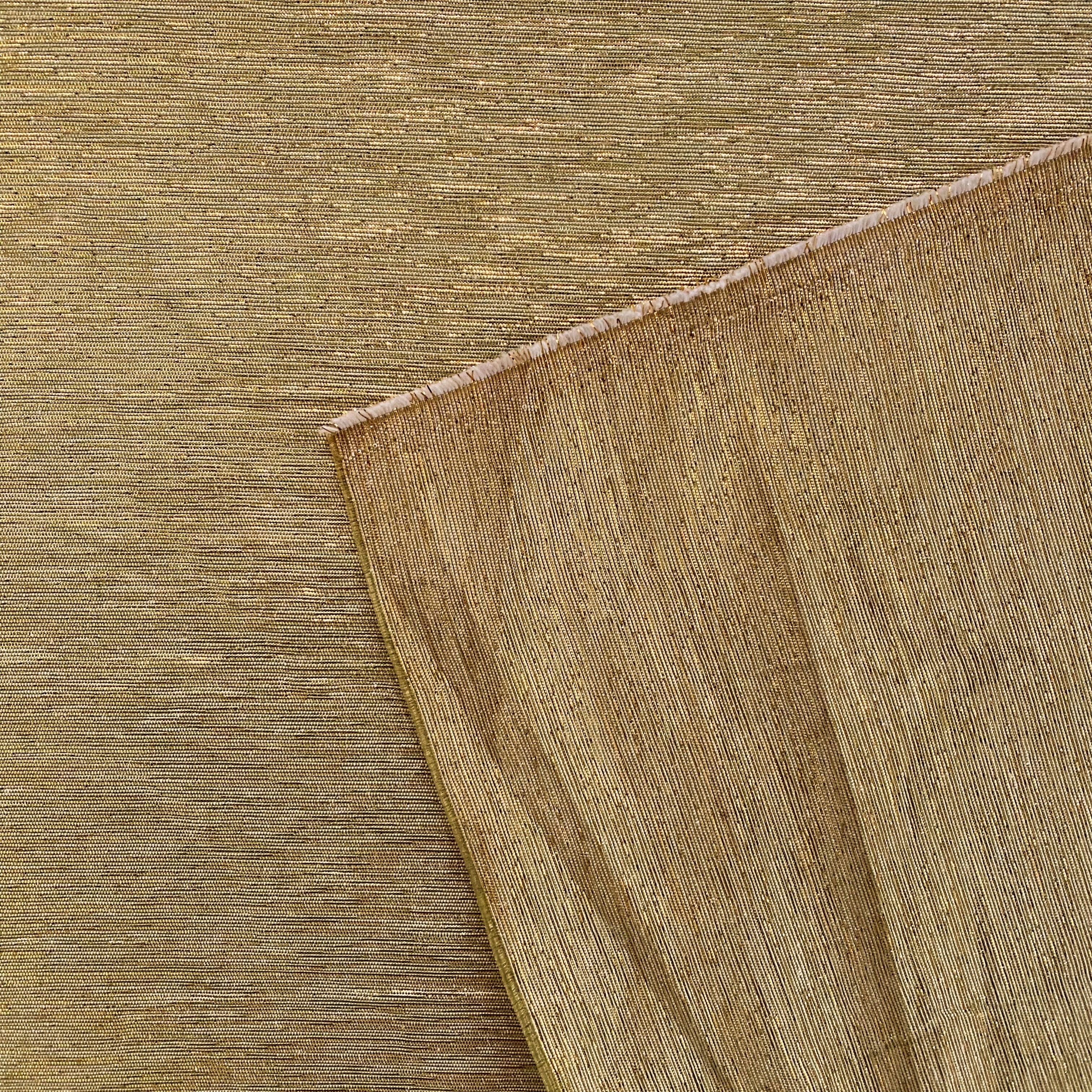 Metallic Dupion - Dark Khaki / Gold