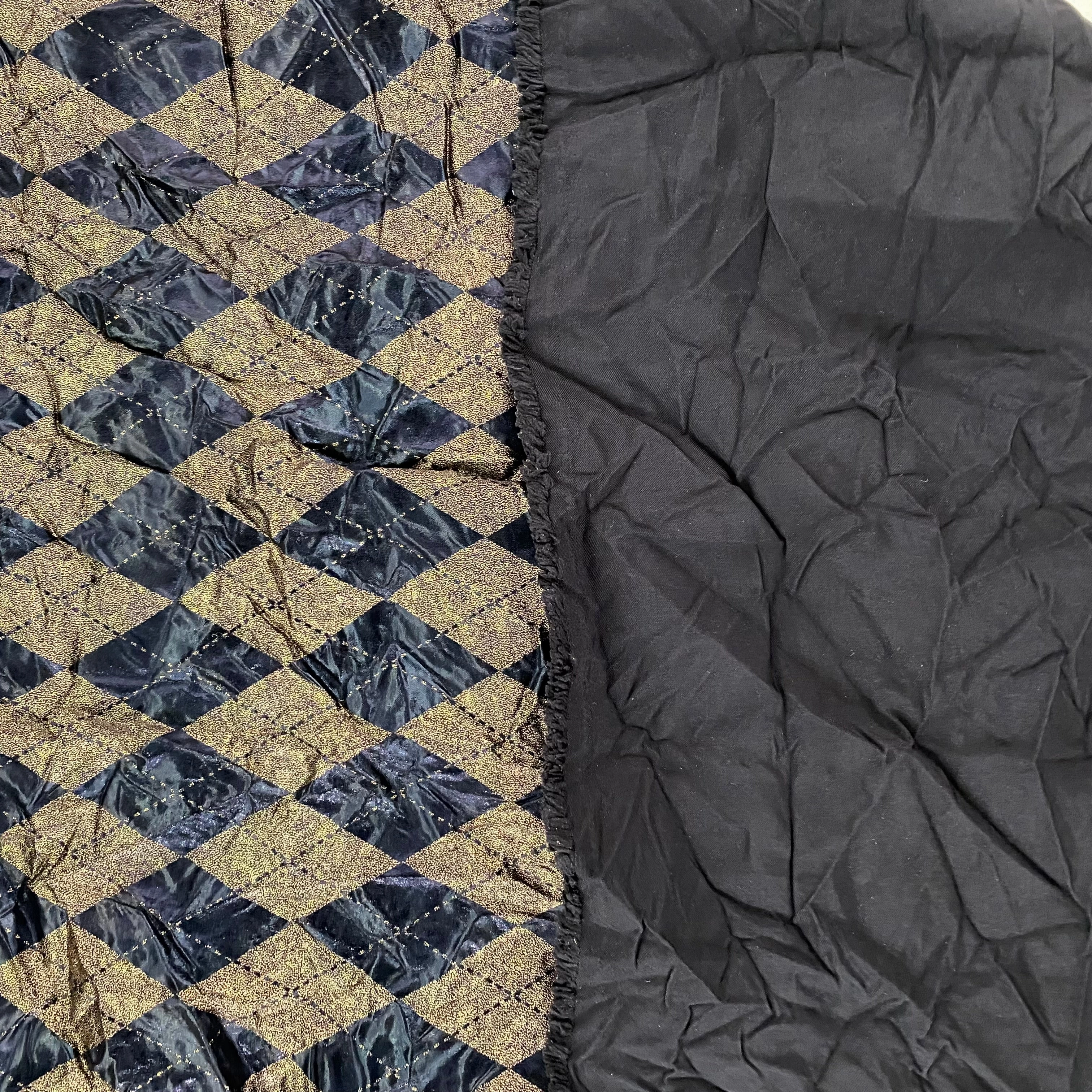 Metallic Foil Harlequin Argyle - Black / Gold
