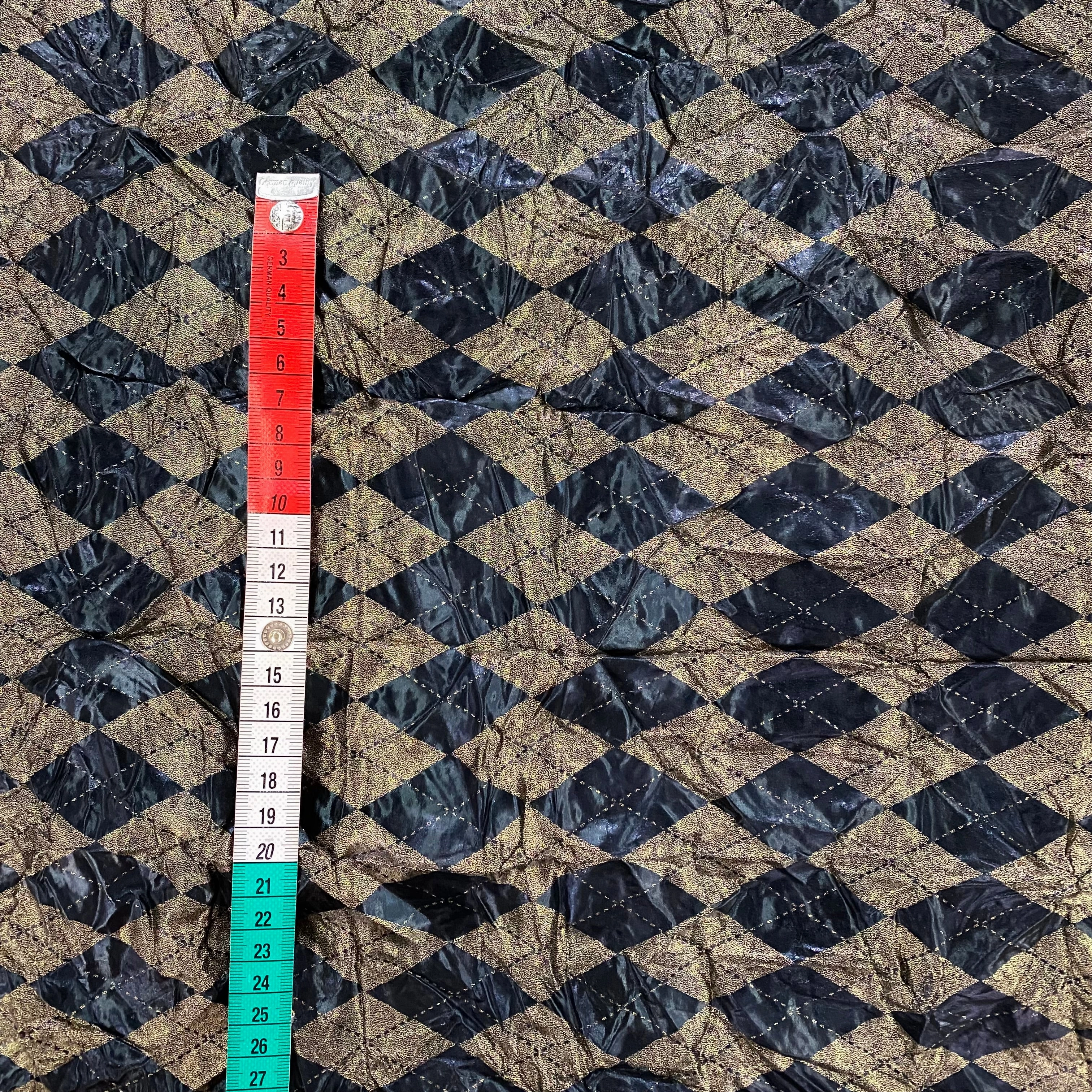 Metallic Foil Harlequin Argyle - Black / Gold