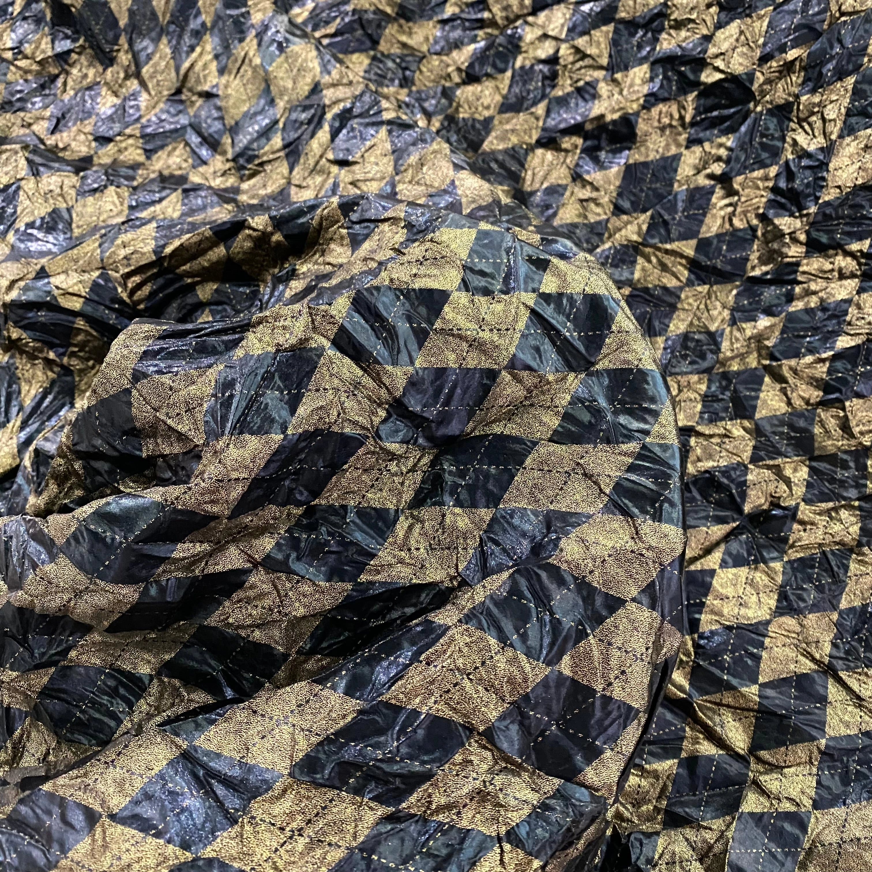 Metallic Foil Harlequin Argyle - Black / Gold
