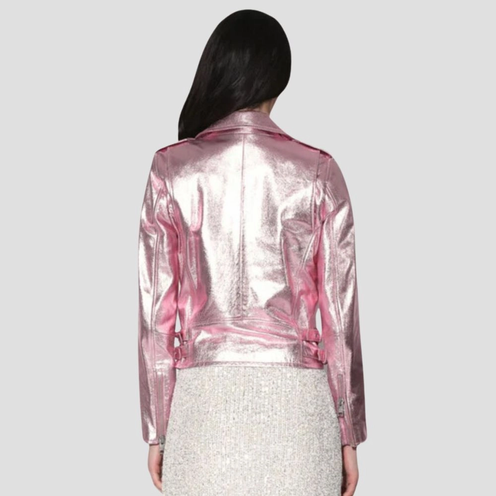 Metallic Jacket With Zipper For Women In Modern Designs