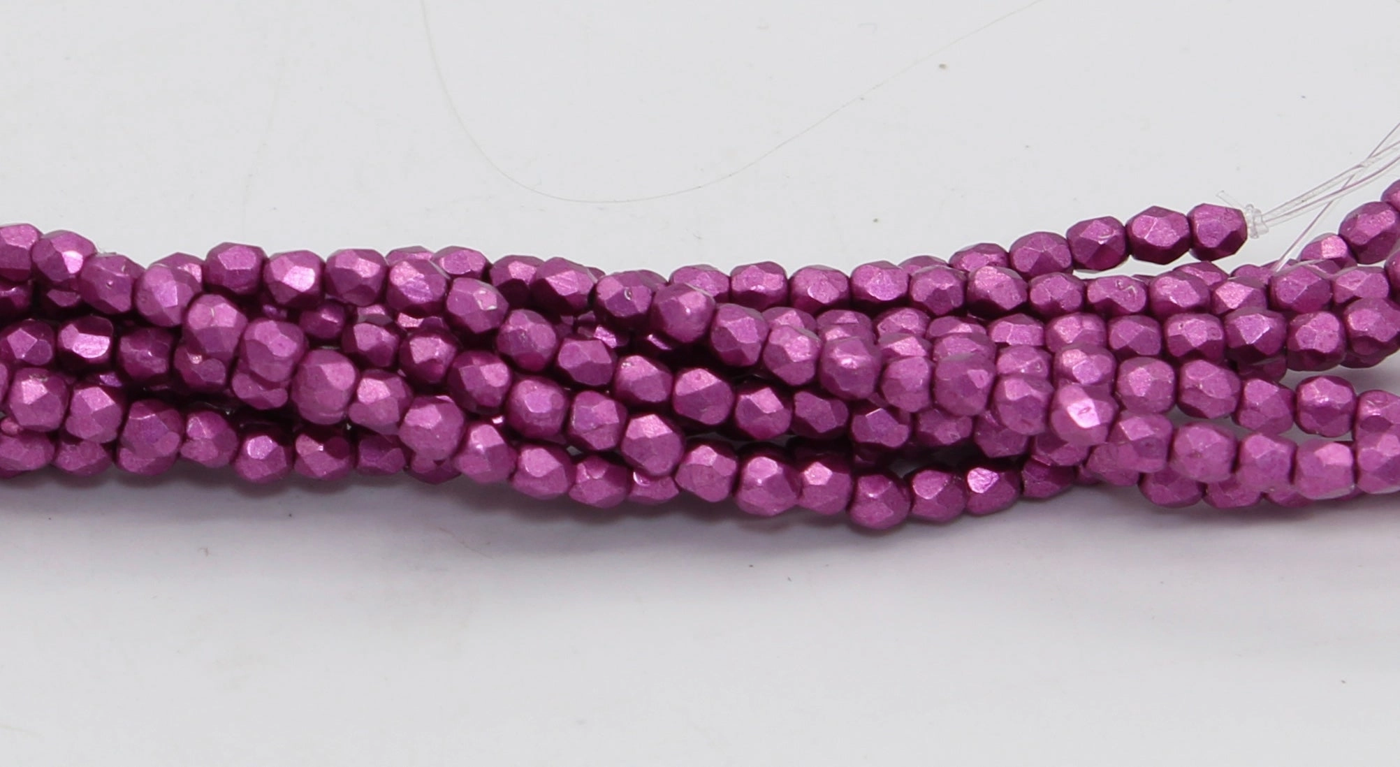 Metallic Pink Yarrow - 2mm Fire Polished Beads