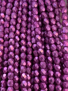 Metallic Saturated Crocus - 4mm Fire Polished Beads