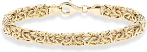 Miabella Italian 18K Gold Over 925 Sterling Silver Byzantine Bracelet for Women Handmade in Italy