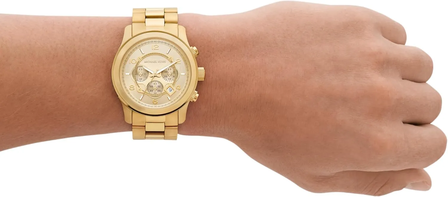Michael Kors Runway Men's Watch, Stainless Steel Chronograph Watch for Men with Steel or Silicone Band