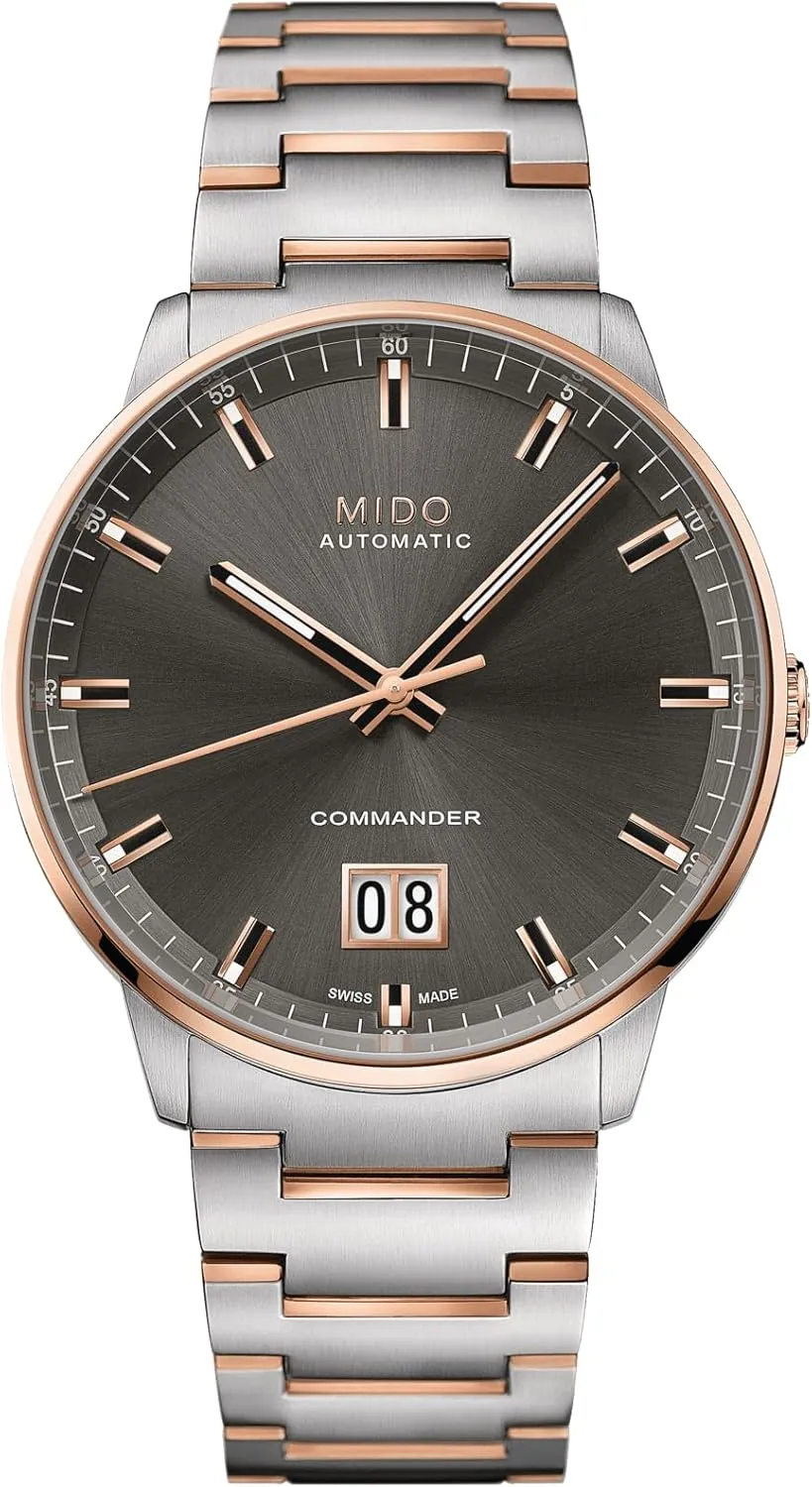 MIDO Commander Big Date - Swiss Automatic Watch for Men - Anthracite Dial - Case 42mm - M0216262206100