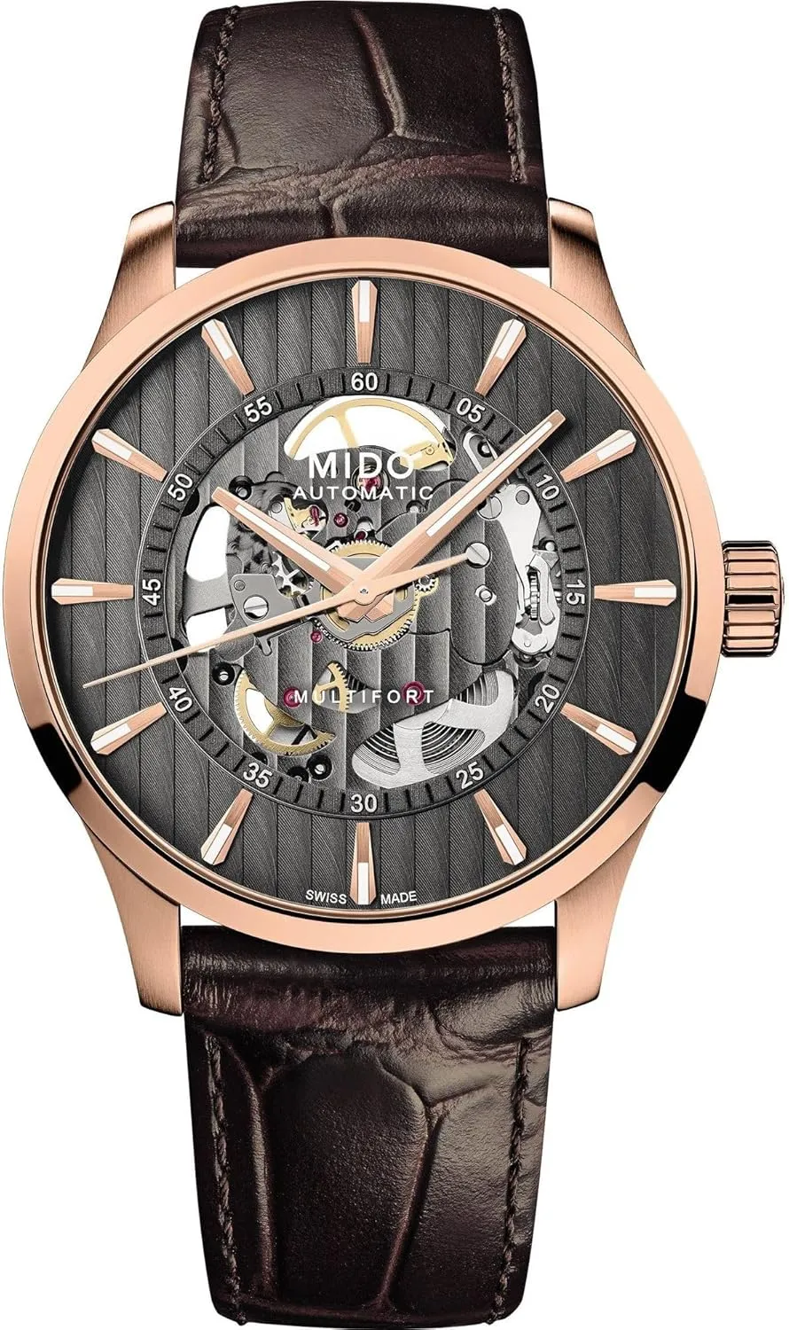 MIDO Multifort Skeleton Vertigo - Swiss Automatic Watch for Men - Black Dial - Case 42mm - M0384363606100