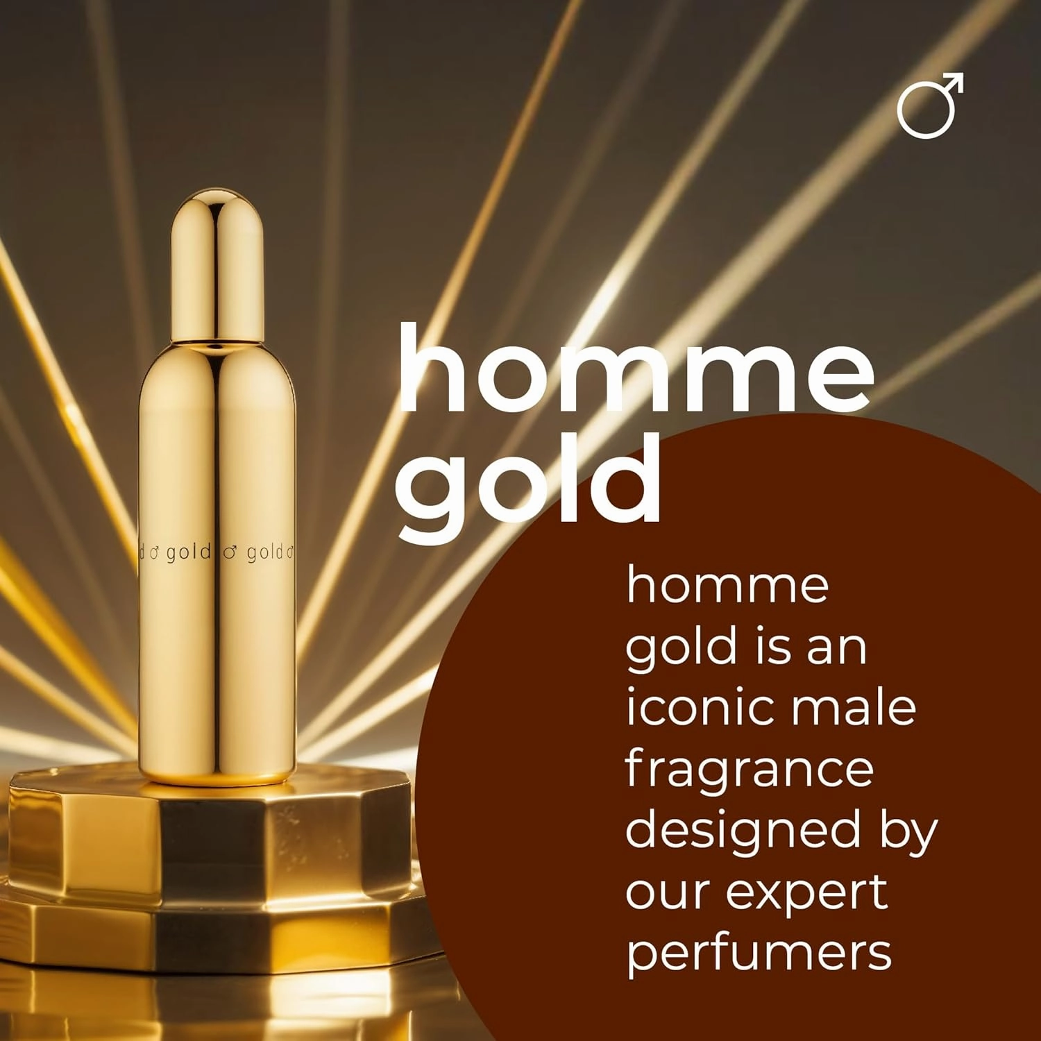 Milton-Lloyd Colour Me Gold Homme - Cologne for Men - Oriental Perfume for Men - Spicy, Amber Perfum - Mens Cologne - Long Lasting Perfum - 3 oz