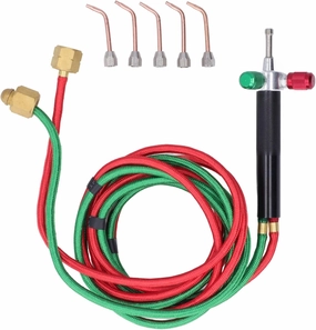 Mini Oxygen Torch Kit, Micro Oxygen Acetylene/Butane Gas Welding Torch with 5 Weld Tips for Jewelry Repair Crafts Electronics