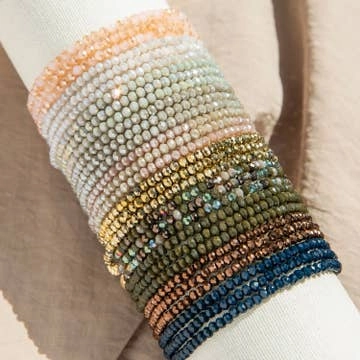 Mini Stretch Crystal Beaded Wrap Bracelet 9686B
