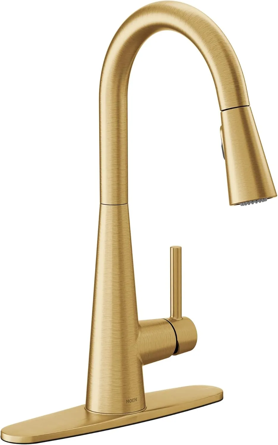 Moen 7864BG Accessories One Handle High Arc Pulldown Modern Kitchen Faucet Featuring Power Boost, Brushed Gold
