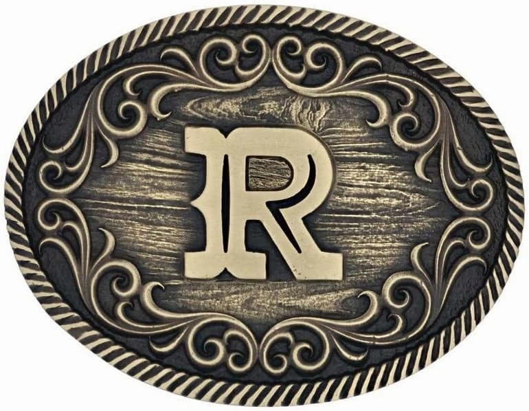 Montana Silversmiths Belt Buckle Filigree Attitude Initial A915