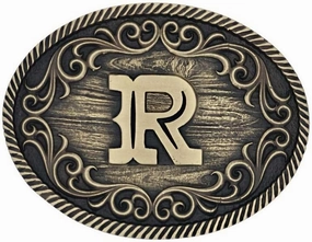 Montana Silversmiths Belt Buckle Filigree Attitude Initial A915