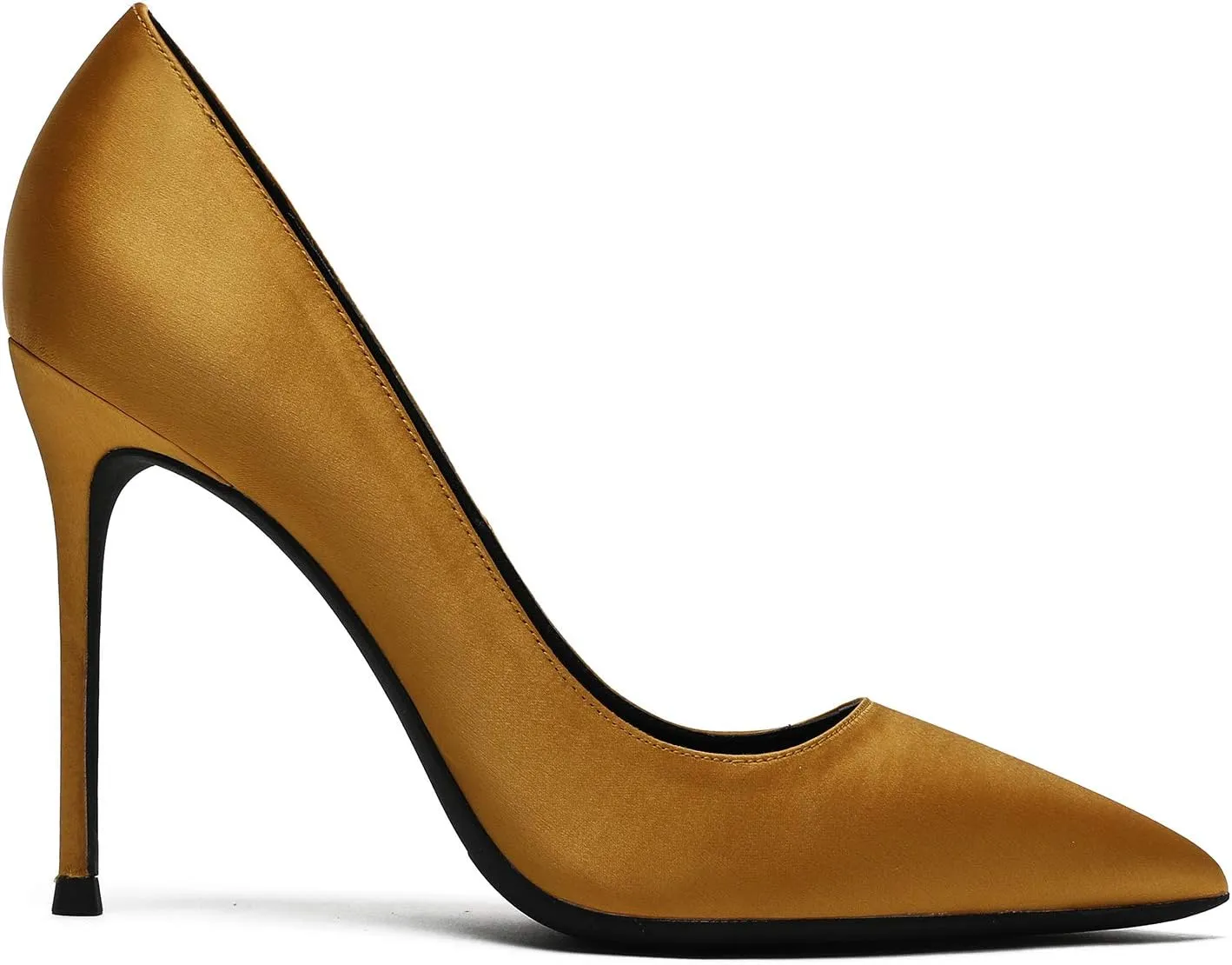 MOOMMO Women Satin High Heel Pumps Pointed Toe Sexy Stilettos 4 inch Slip On Formal Dress Shoes for Ladies Wedding Party Evening Work 4-13 M US